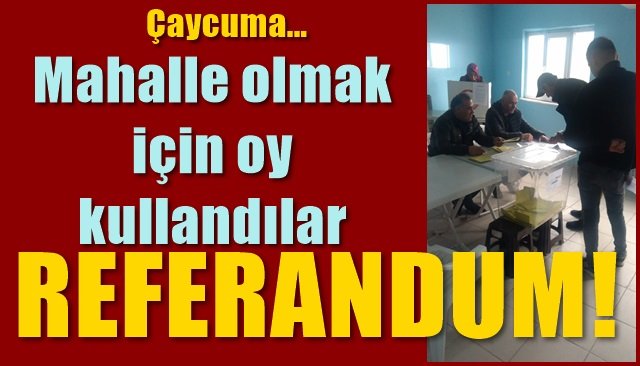 Mahalle olmak için oy kullandılar… REFERANDUM!