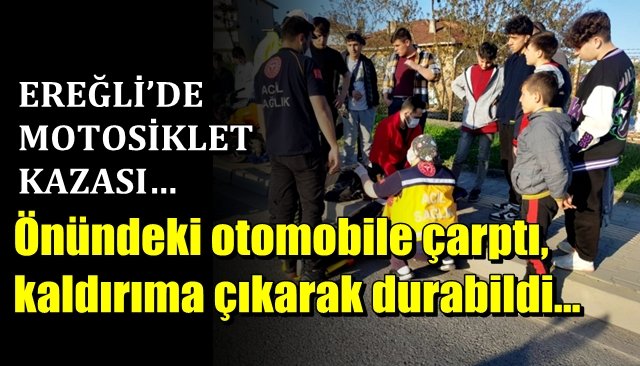 Önündeki otomobile çarptı, kaldırıma çıkarak durabildi…