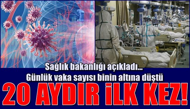 20 AYDIR İLK KEZ!  Sağlık bakanlığı açıkladı… Günlük vaka sayısı binin altına düştü… 