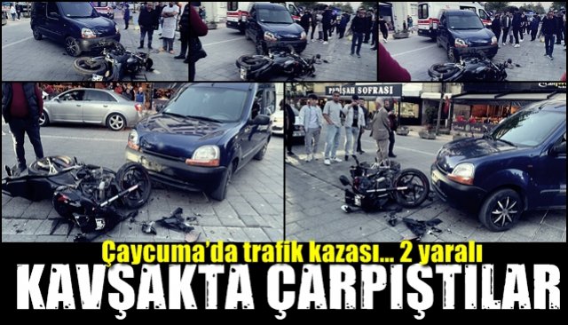 Çaycuma’da trafik kazası… 2 yaralı… KAVŞAKTA ÇARPIŞTILAR