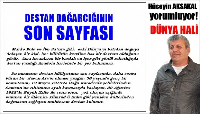 DESTAN DAĞARCIĞININ SON SAYFASI