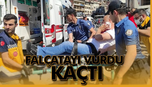 FALÇATAYI VURDU, KAÇTI…