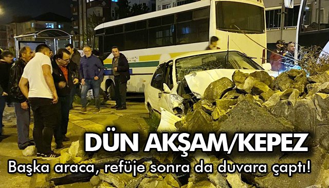 KARŞI ŞERİDE GEÇTİ DUVARA ÇARPTI!