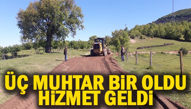 ÜÇ MUHTAR BİR OLDU, HİZMET GELDİ