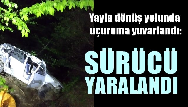 Yayla dönüş yolunda araç uçuruma yuvarlandı:  SÜRÜCÜ YARALANDI