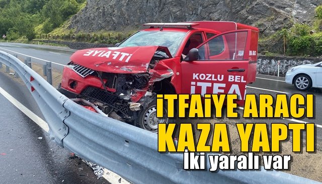 İtfaiye aracı kaza yaptı, 2 yaralı