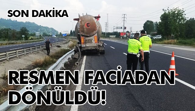 YOKUŞ AŞAĞI İNEN TANKERİN FRENİ PATLADI! 