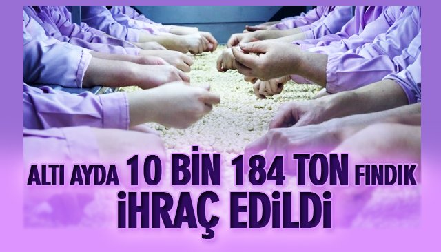 ALTI AYDA 10 BİN 184 TON FINDIK İHRAÇ EDİLDİ