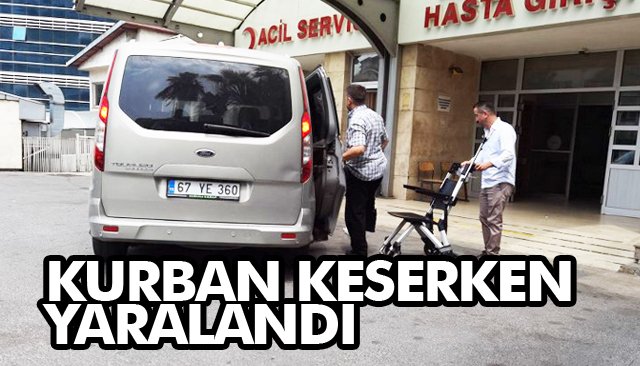 KURBAN KESERKEN YARALANDI