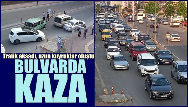 Trafik aksadı, uzun kuyruklar oluştu… BULVARDA KAZA