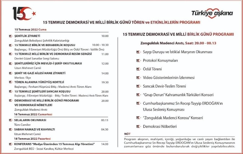 Zonguldak ve Ereğli’de programlar belli oldu… DEMOKRASİ VE MİLLİ BİRLİK GÜNÜ - 3