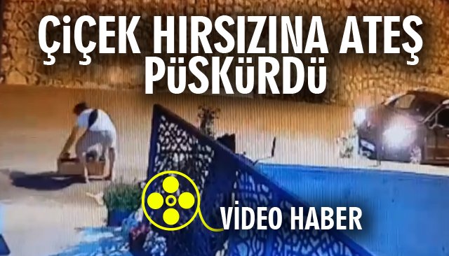 ÇİÇEK HIRSIZINA ATEŞ PÜSKÜRDÜ