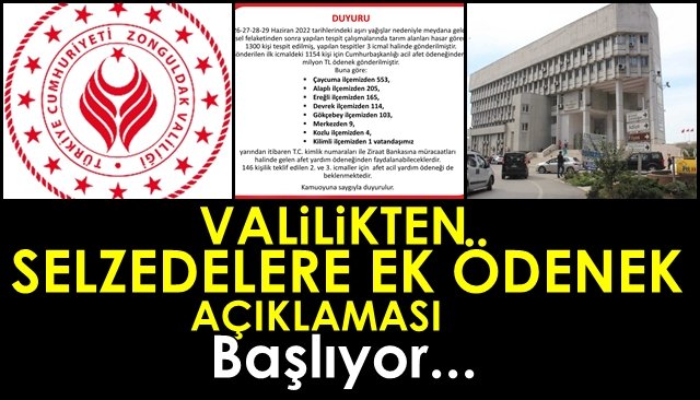 Valilikten selzedelere ek ödenek açıklaması… ÖDEMELER BAŞLIYOR!