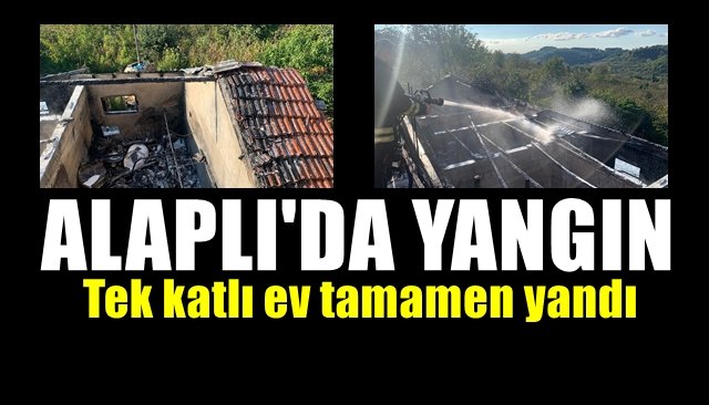 Alaplı’da tek katlı ev yandı