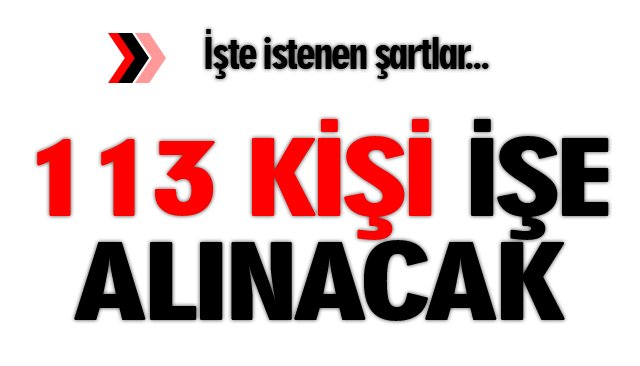 113 KİŞİ İŞE ALINACAK