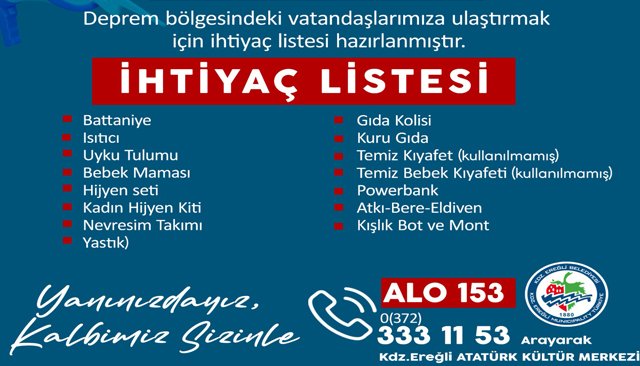 EREĞLİ BELEDİYESİ DE KAMPANYA BAŞLATTI