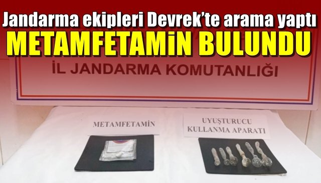 Jandarma ekipleri Devrek’te bir evde arama yaptı... METAMFETAMİN BULUNDU