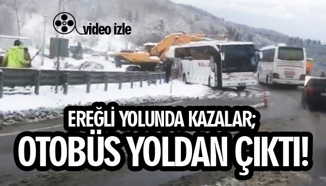 YOLCU OTOBÜSÜ YOLDAN ÇIKTI!