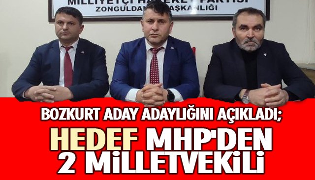 BOZKURT ADAY ADAYLIĞINI AÇIKLADI; HEDEF MHP´DEN İKİ MİLLETVEKİLİ