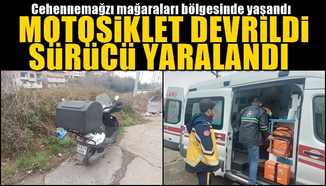 Motosiklet kaza yaptı, sürücü yaralandı