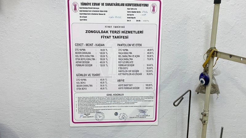 Zonguldak Terziler Odası Başkanı Yıldız açıkladı… TARİFEYE ZAM! - 1