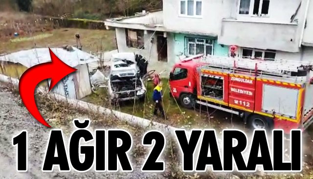 EVİN BAHÇESİNE DEVRİLDİ: 1 AĞIR 2 YARALI