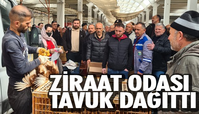 ZİRAAT ODASI TAVUK DAĞITTI