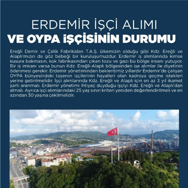 ERDEMİR İŞÇİ ALIMI İLE İLGİLİ ORTAK AÇIKLAMA! - 1