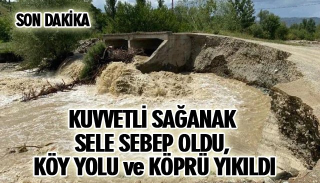 KUVVETLİ SAĞANAK SELE SEBEP OLDU, KÖY YOLU VE KÖPRÜ YIKILDI 