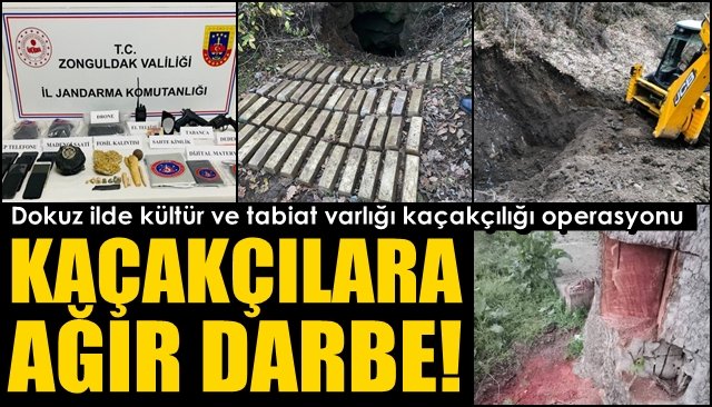  Dokuz ilde kültür ve tabiat varlığı kaçakçılığı operasyonu... KAÇAKÇILARA AĞIR DARBE