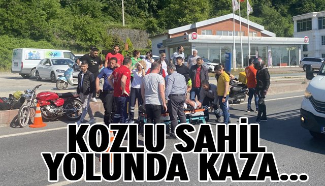 MOTOSİKLETE ÇARPIP KARŞI ŞERİDE GEÇTİ: 2 YARALI