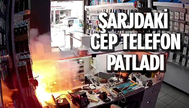 ŞARJDAKİ CEP TELEFON PATLADI