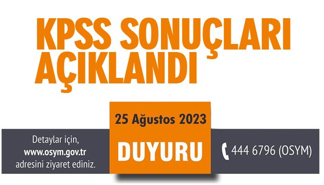 KPSS SONUÇLARI AÇIKLANDI