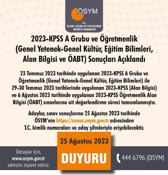 KPSS SONUÇLARI AÇIKLANDI - 1