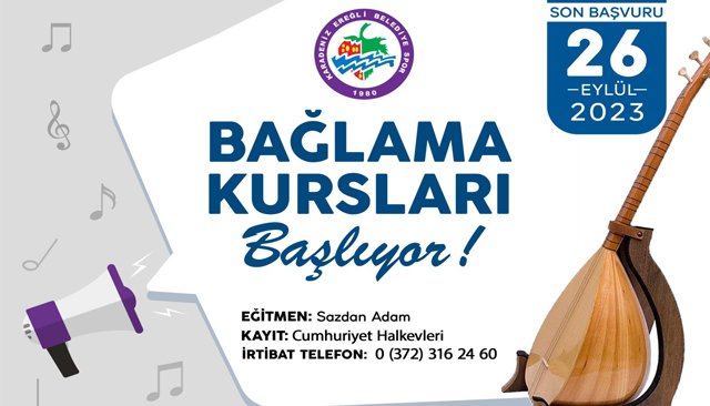 BAĞLAMA KURSU MÜRACAATLARI BAŞLADI