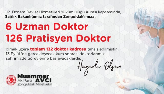 SON DAKİKA/ZONGULDAK’A 132 DOKTOR…