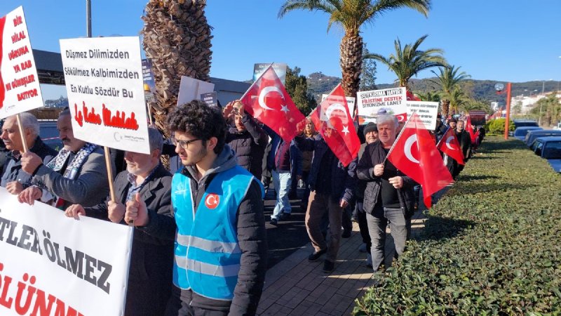 EREĞLİ’DE TERÖRE TEPKİ, GAZZE´YE DESTEK YÜRÜYÜŞÜ DÜZENLENDİ - 2