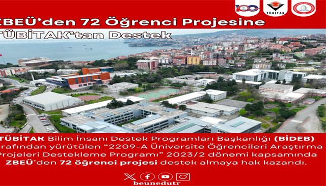 72 ÖĞRENCİYE TÜBİTAK DESTEĞİ!