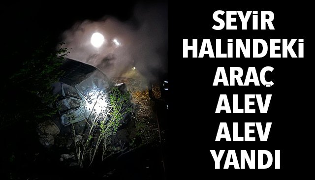 SEYİR HALİNDEKİ ARAÇ ALEV ALEV YANDI