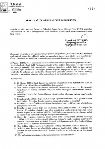 ÖZEL ENDÜSTRİ BÖLGESİ AÇIKLAMASI! - 2