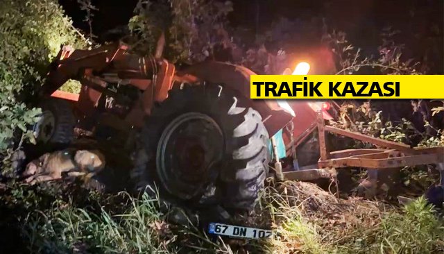 OTOMOBİL İLE TRAKTÖR ÇARPIŞTI