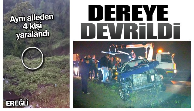 DEREYE DEVRİLDİ: 4 YARALI
