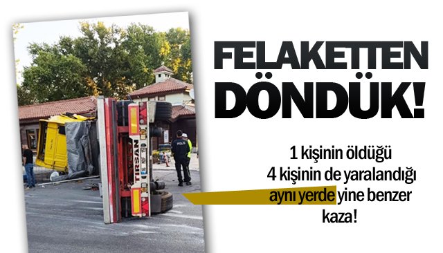EREĞLİ´DE TIR DEVRİLDİ
