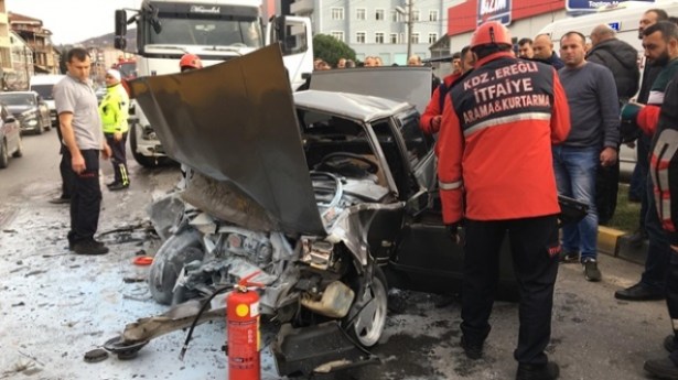 Ereğli´de yürekleri yakan trafik kazası…