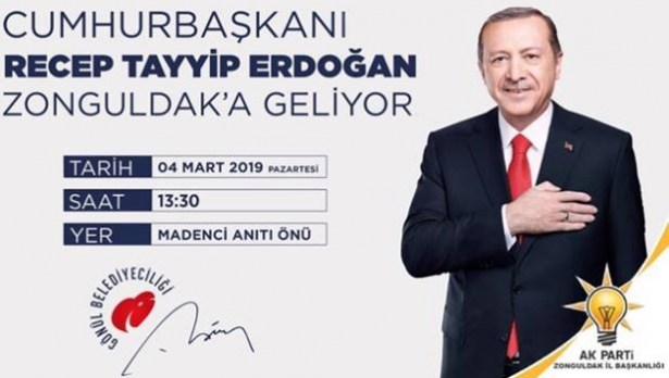 Cumhurbaşkanı Erdoğan, 4 Mart´ta Zonguldak´a geliyor