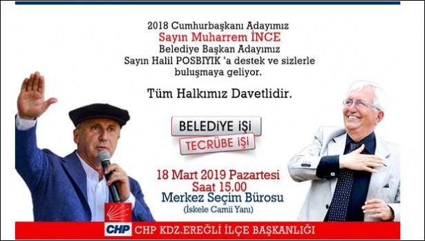 İnce, Erdoğan´dan bir gün önce Ereğli´de