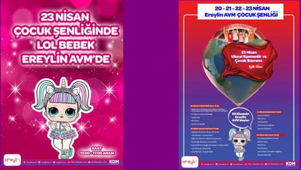 Ereylin AVM, 23 Nisan´da çocukların eğlence adresi olacak