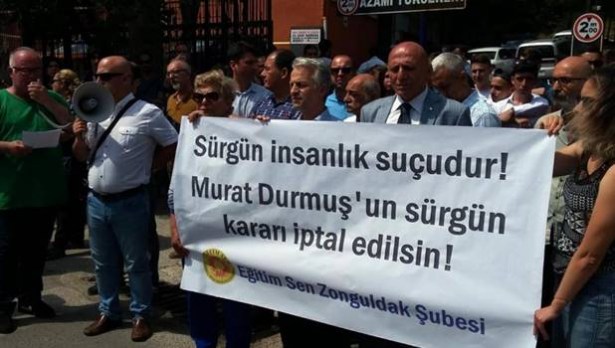 Sürgün edilen öğretmene destek eylemi yapıldı