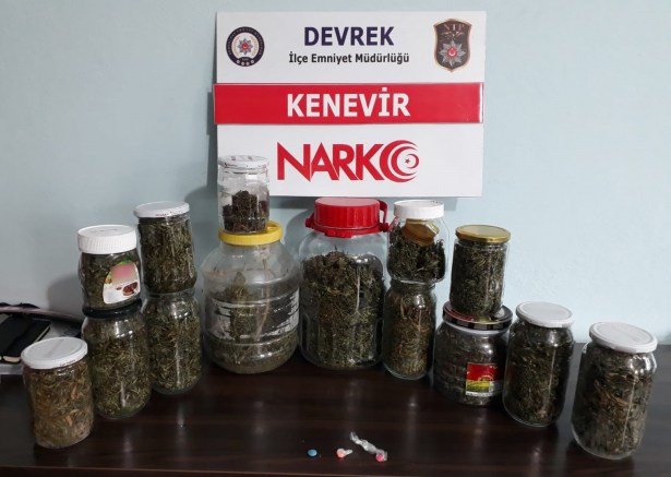 1 kilo 320 gram kenevir ele geçirildi