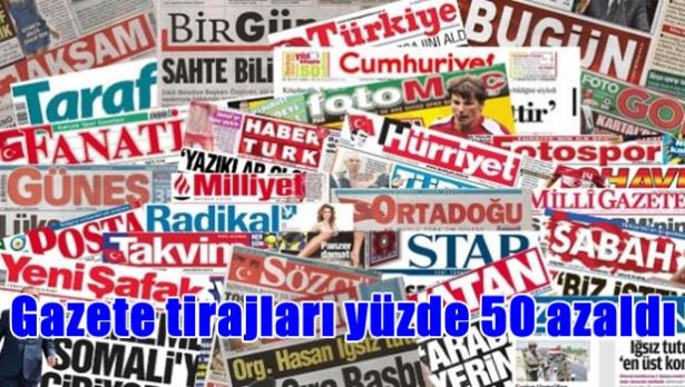 Gazete tirajları yüzde 50´ye yakın azaldı